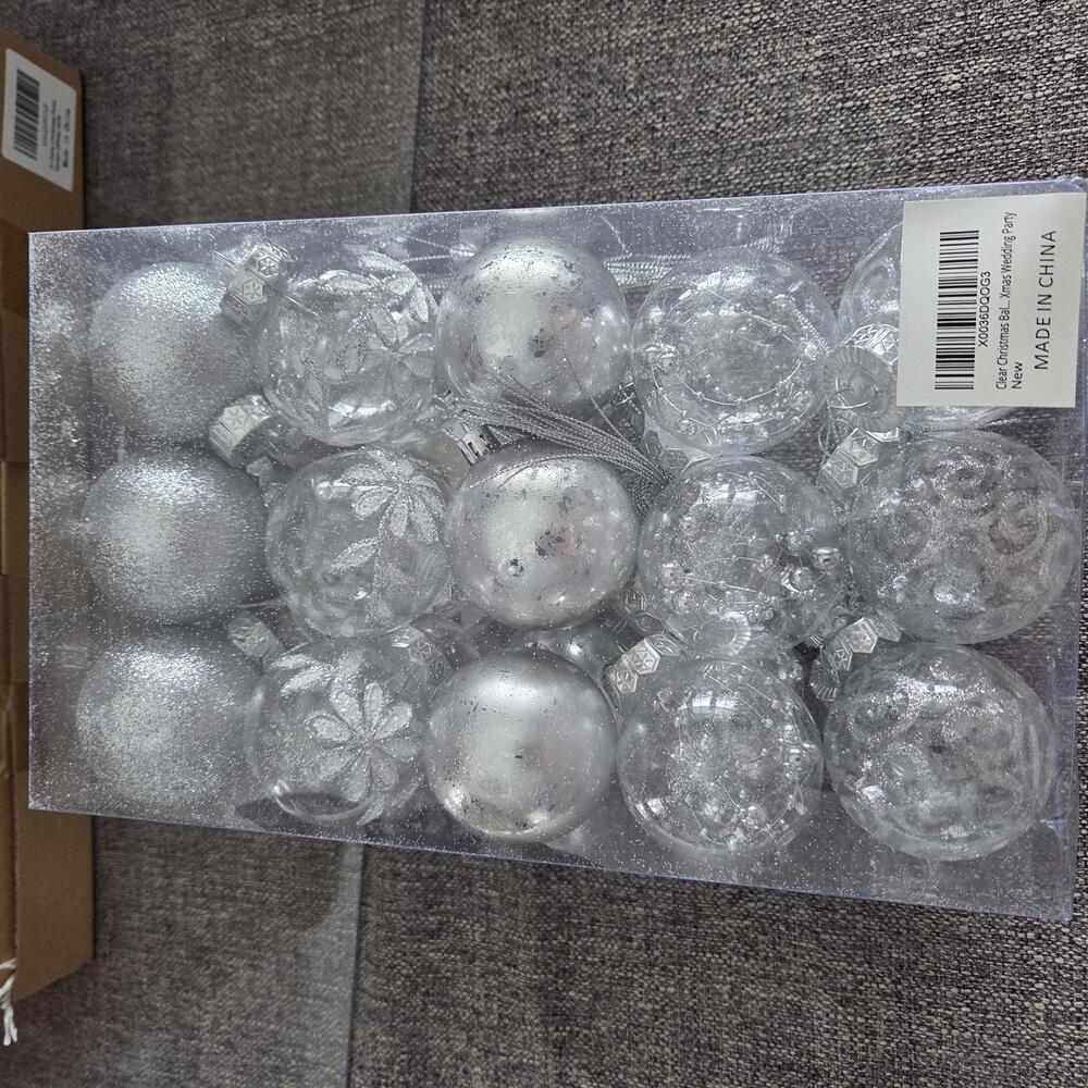 30PCS Shatterproof Christmas Ball Ornaments - Silver